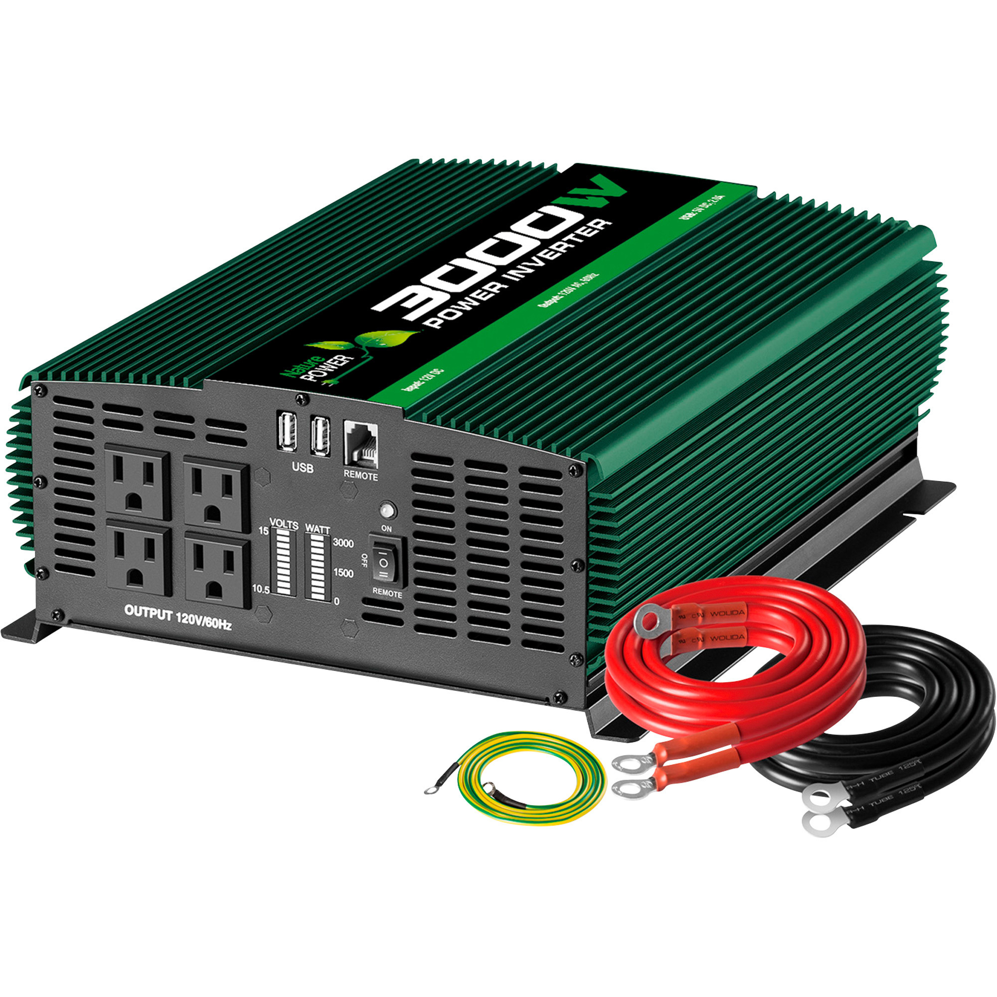 Nature Power Modified Sine Wave Inverter, 3000 Watts, Model# 37003